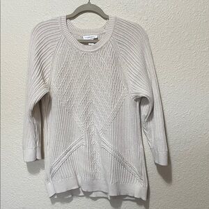 Christopher And Banks Women's Cream Cotton Sweater. Good Condition. Size XL.